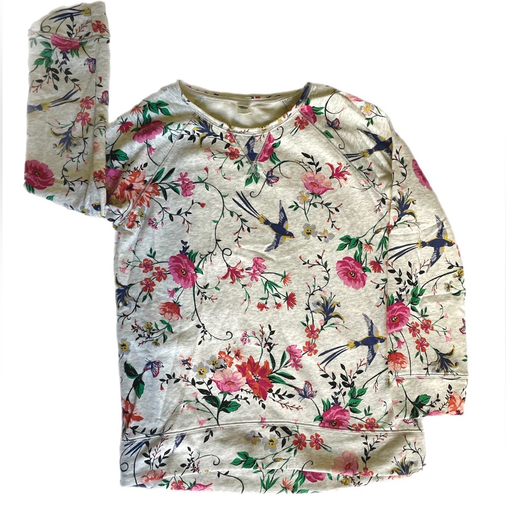 NWOT Old Navy floral and bird patterned sweatshirt